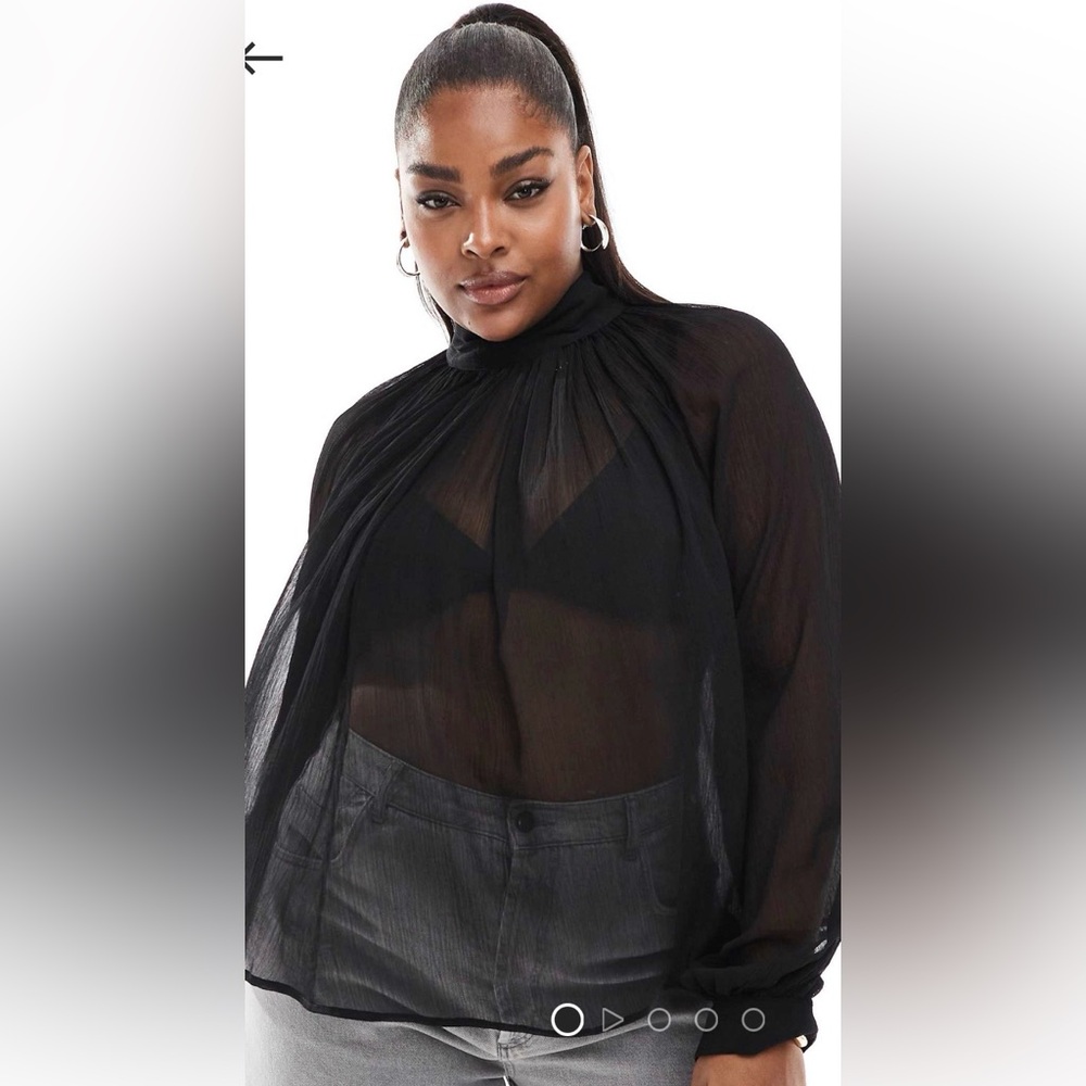 ASOS Black Blouse with Tie Details